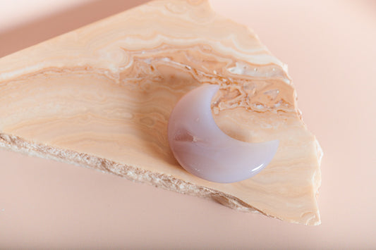 Agate Moon with Druzy Cave