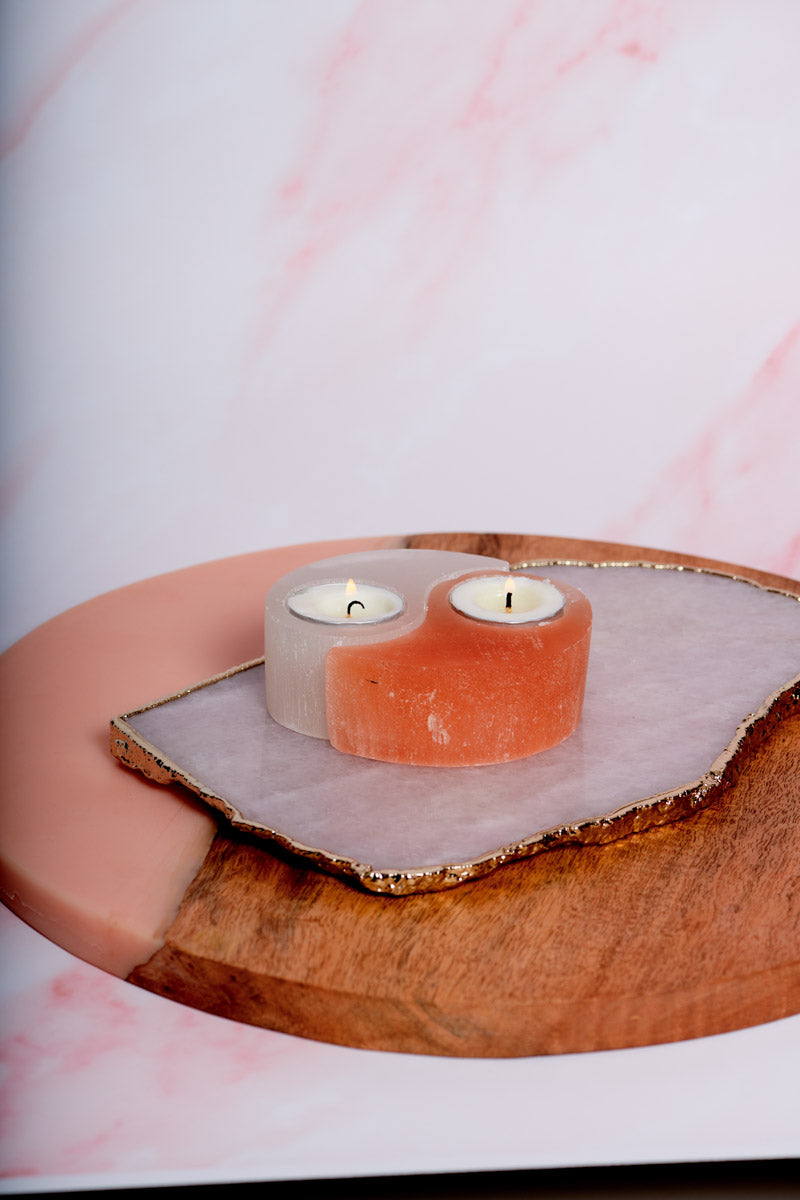 Tea Light Selenite Yin Yang