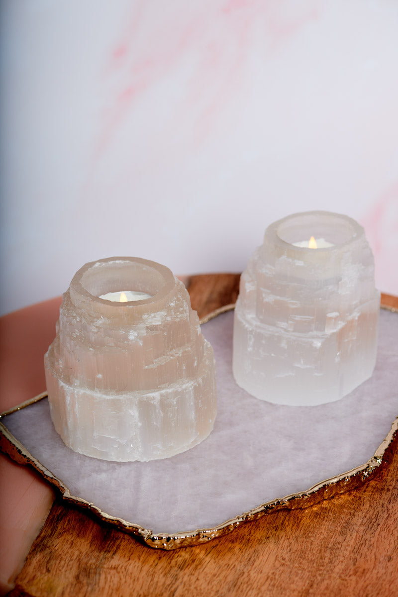 Tea Light Selenite Castle