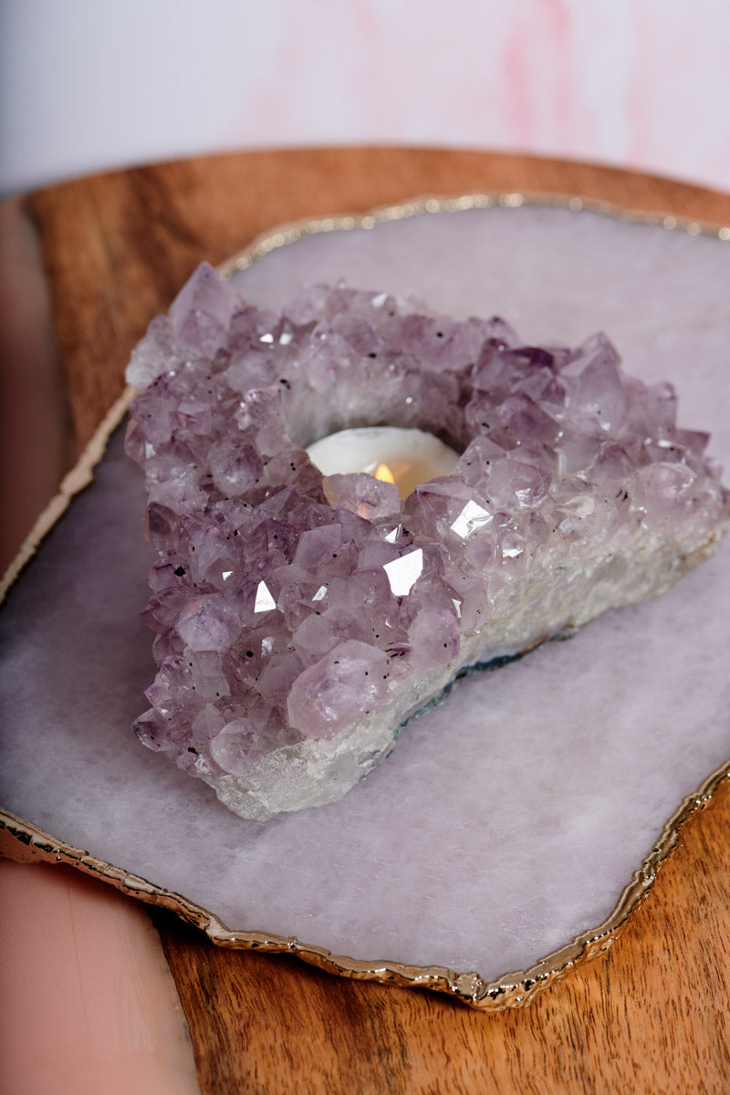 Tea Light Amethyst Castle