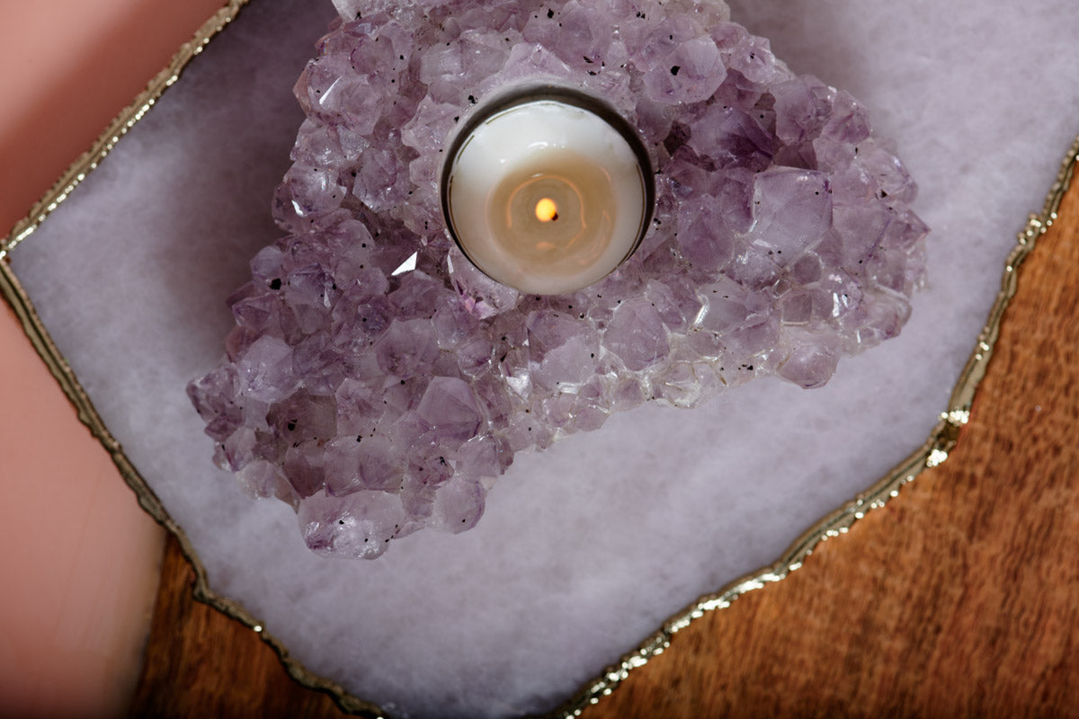 Tea Light Amethyst Castle