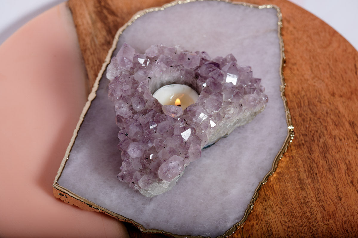 Tea Light Amethyst Castle