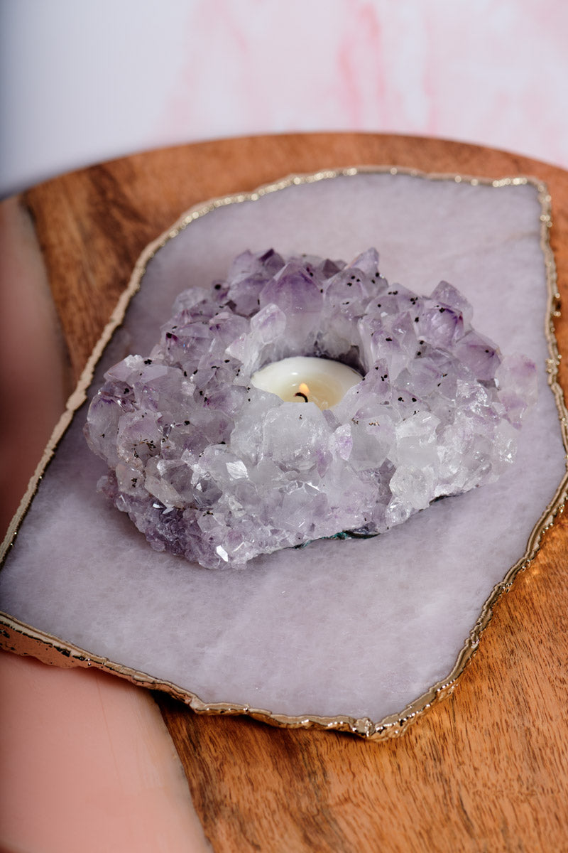 Tea Light Amethyst Castle